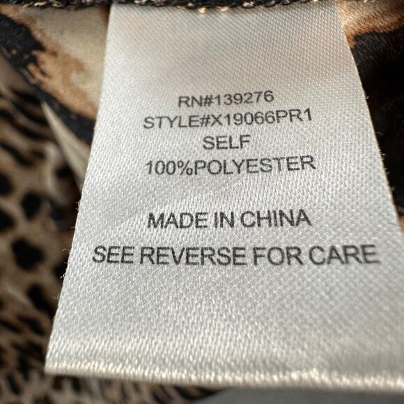 Daniel Rainn Cheetah Animal Print V-Neck Tunic Blouse Women's 1X Long Sleeve - Picture 9 of 10